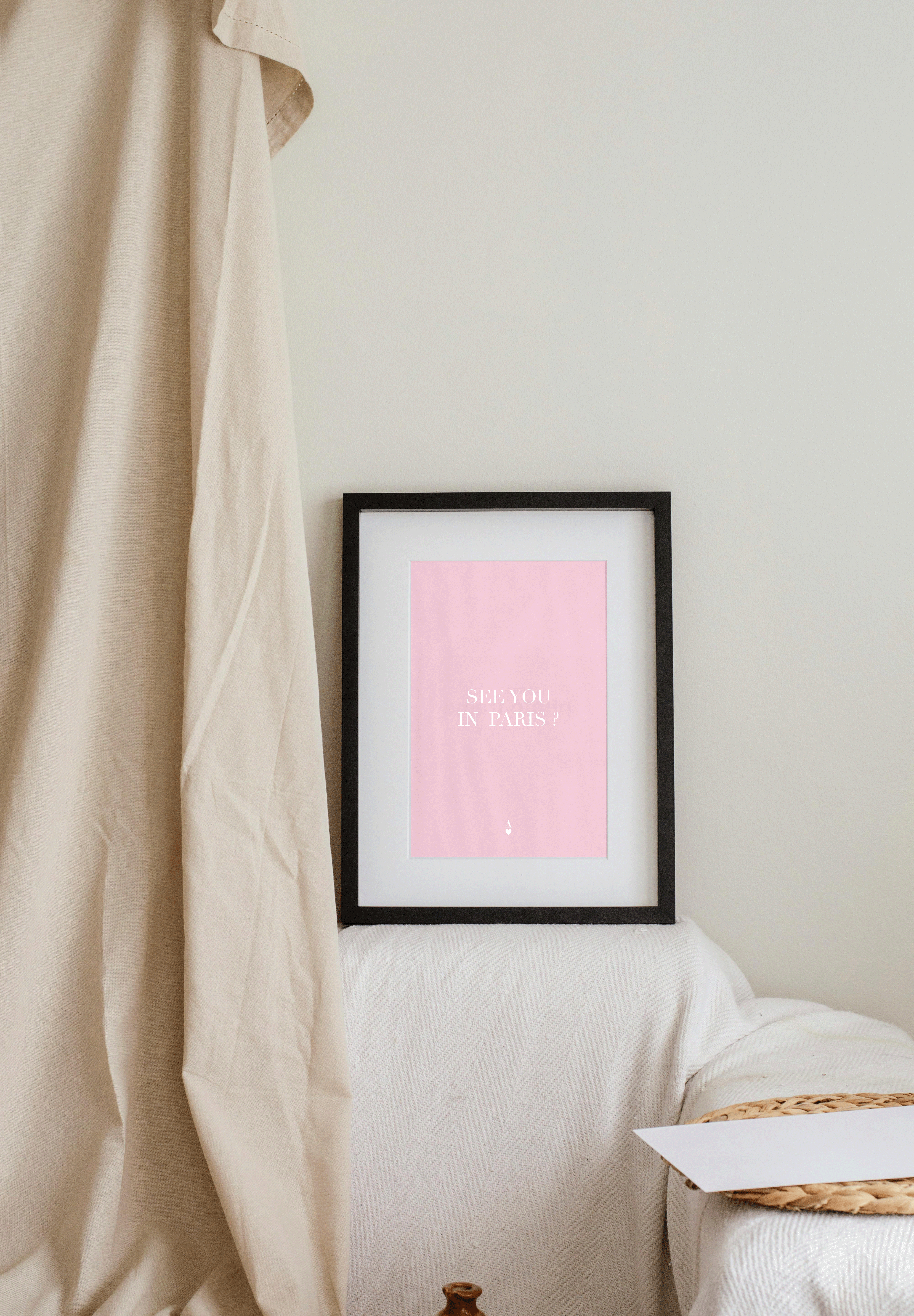 afiche ALBA see you in Paris, rose et blanc