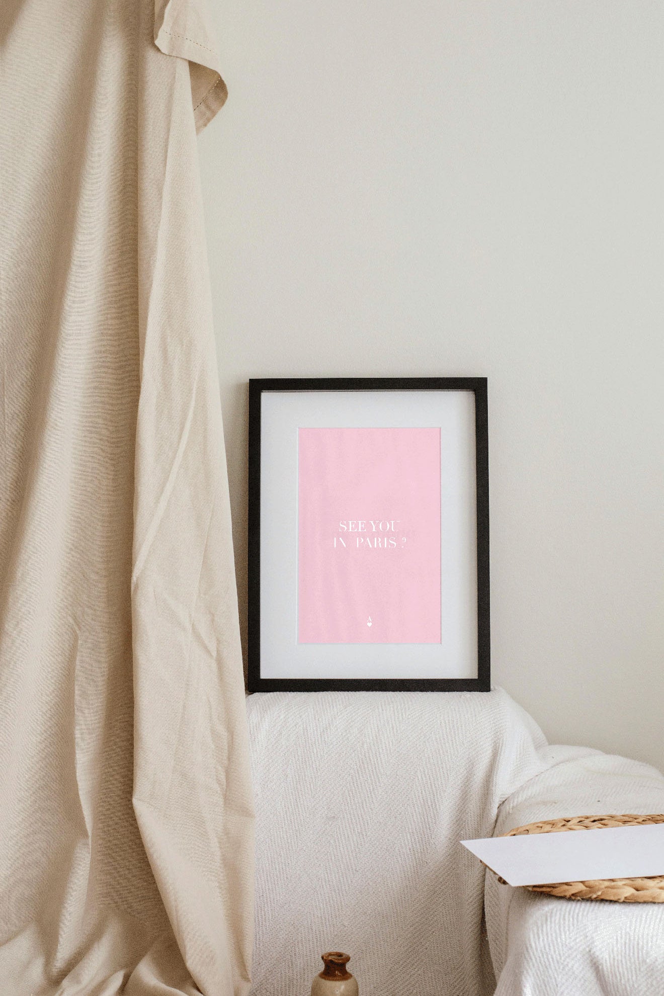 affiche see you in paris rose