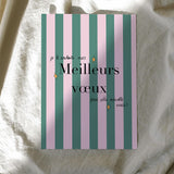 carte meilleurs vœux vert et rose