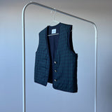 Milo - Green checked poplin sleeveless vest