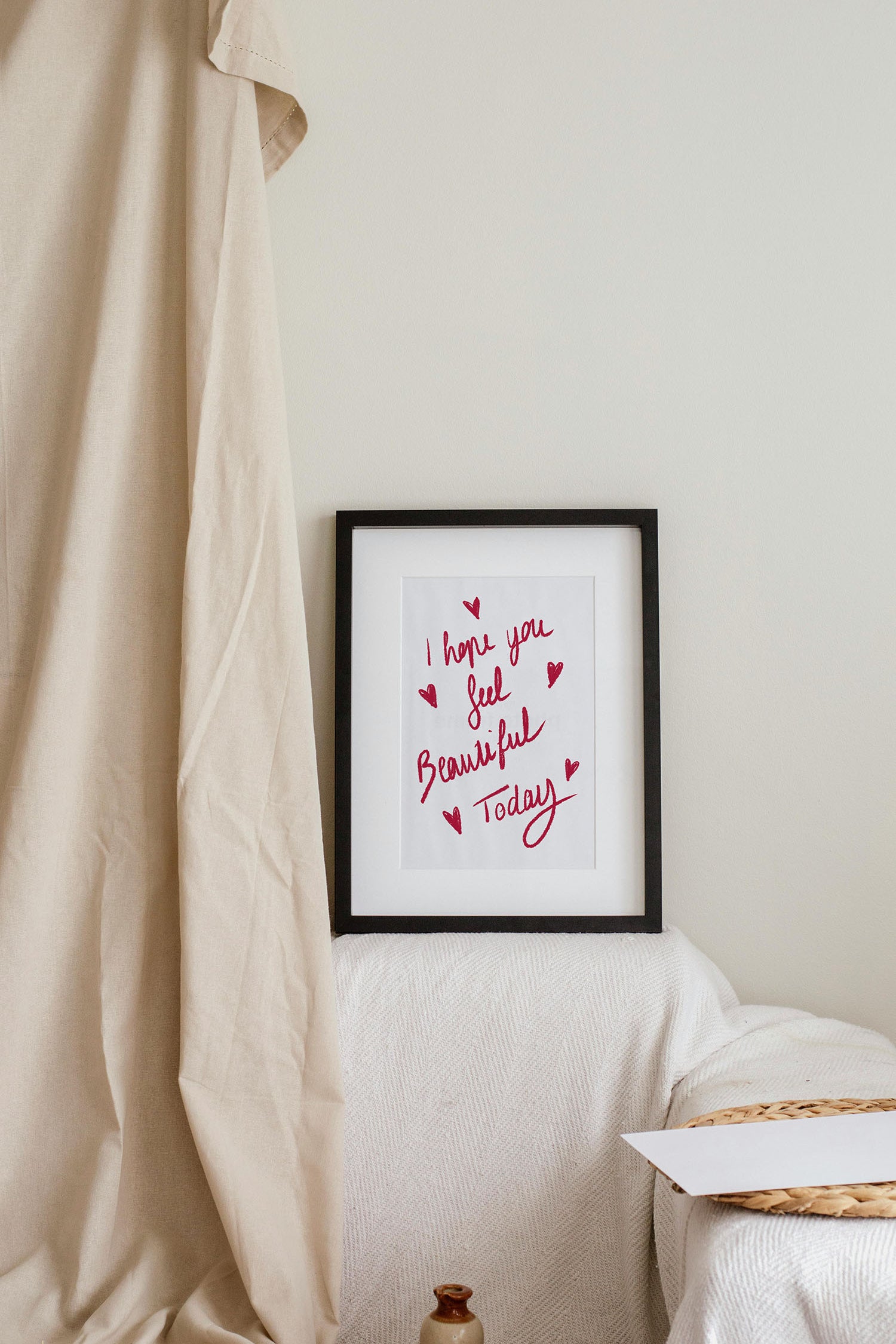affiche citation i hope you feel beautiful rouge