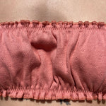 brassière Pauline en jersey pointelle corail porté, zoom détails
