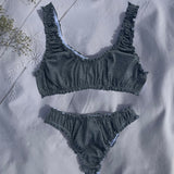 Rosalie - White pointelle jersey bloomer tanga