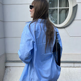 Gaby - Oversized pink poplin shirt