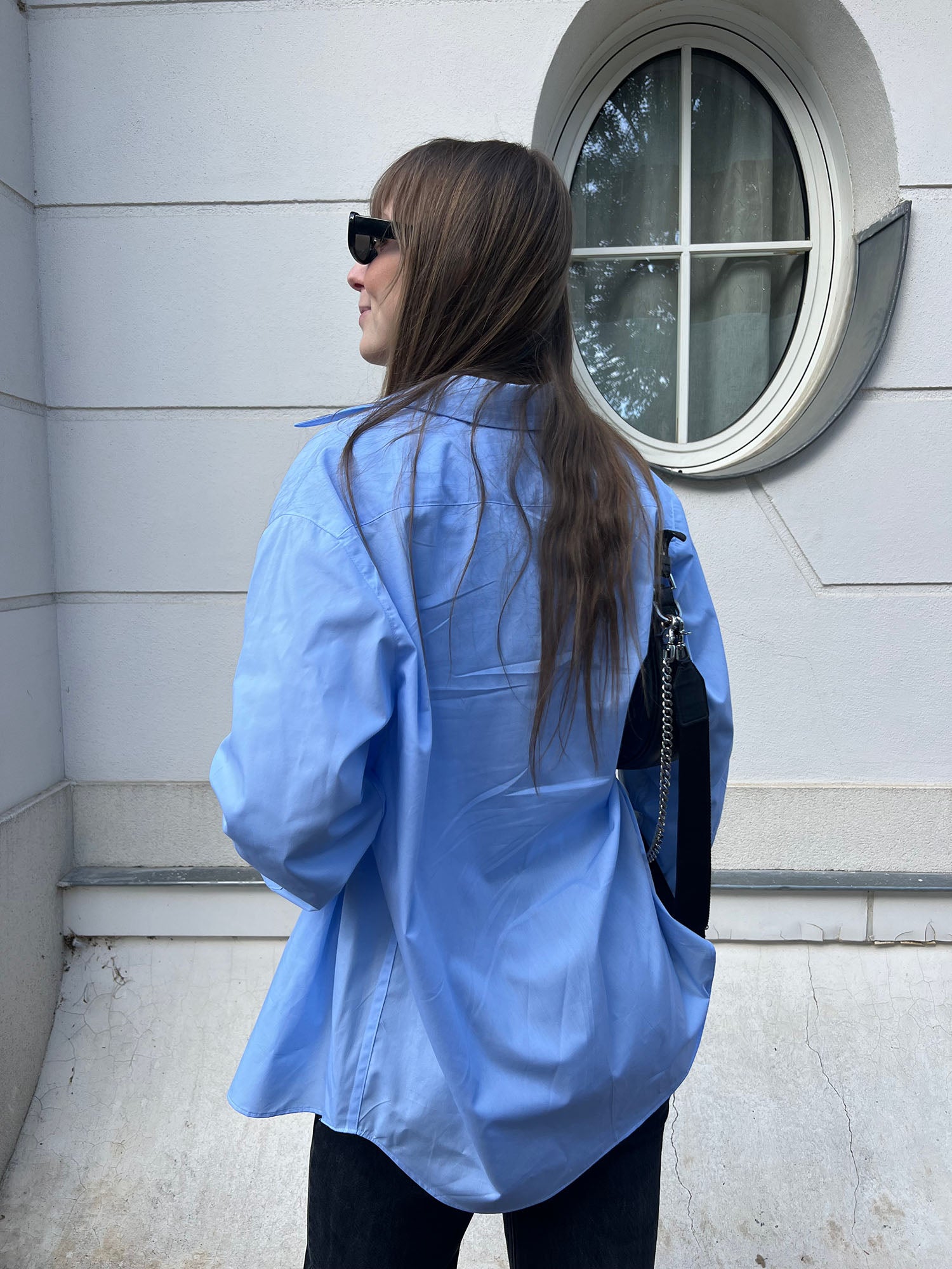 Gaby - Oversized pink poplin shirt