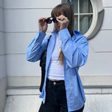 Gaby - Oversized pink poplin shirt