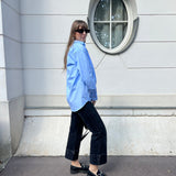 Gaby - Oversized pink poplin shirt