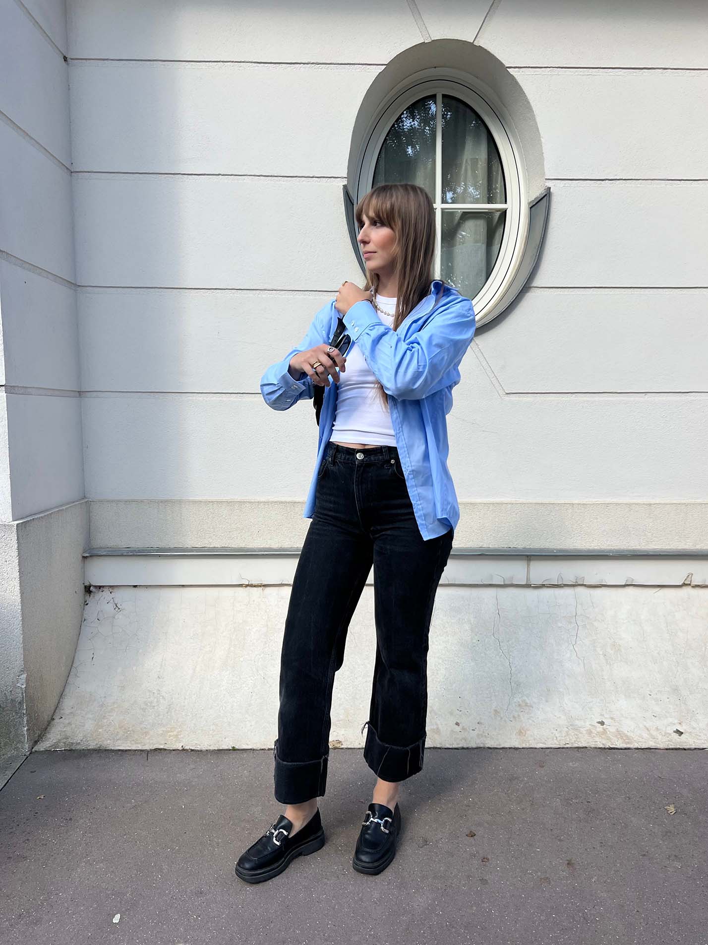 Gaby - Oversized pink poplin shirt