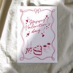 Carte de Saint Valentin rouge, happy valentin's day, illustration avec citation