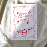 Carte de Saint Valentin rouge, happy valentin's day, illustration avec citation