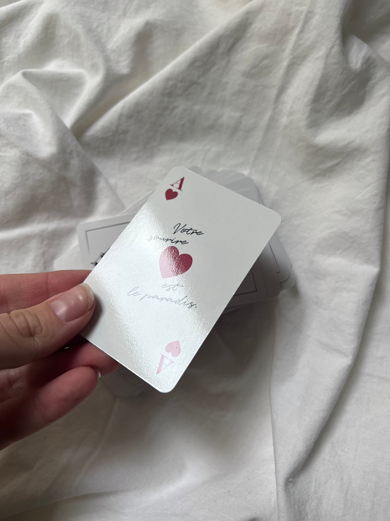 Jeu de cartes ALBA, as de cœur, citation