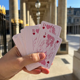 Jeu de carte, valet, dame, roi, rouge