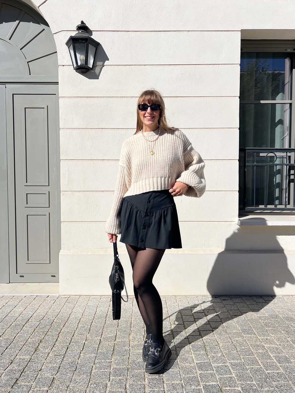 Tenue élégante ALBA – jupe Angèle tailleur gris