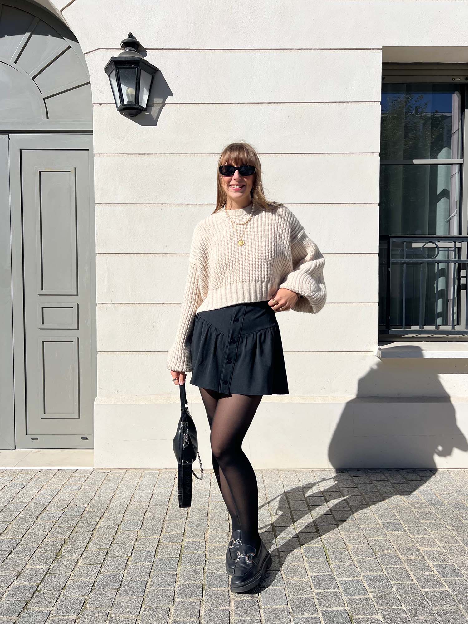 Tenue élégante ALBA – jupe Angèle tailleur gris