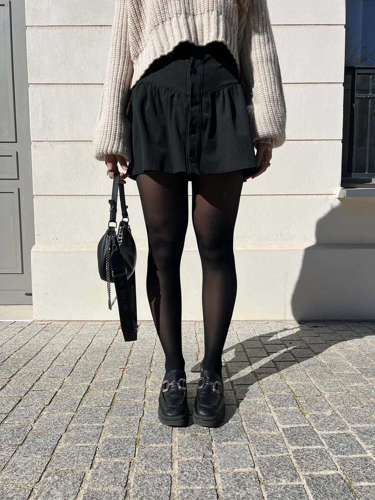 Mode féminine intemporelle – jupe Angèle ALBA tailleur gris