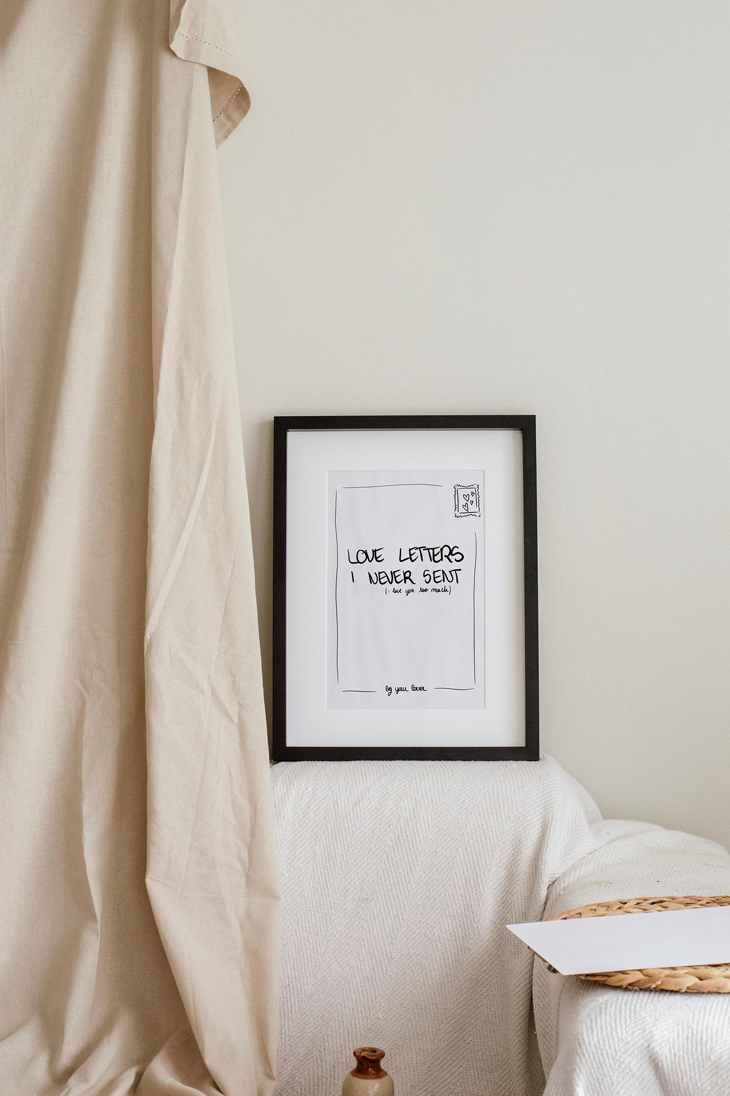 affiche illustration love letters noir