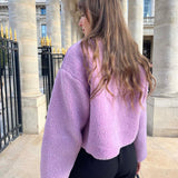 VESTE MILY — FAUSSE PEAU LAINÉE MAUVE