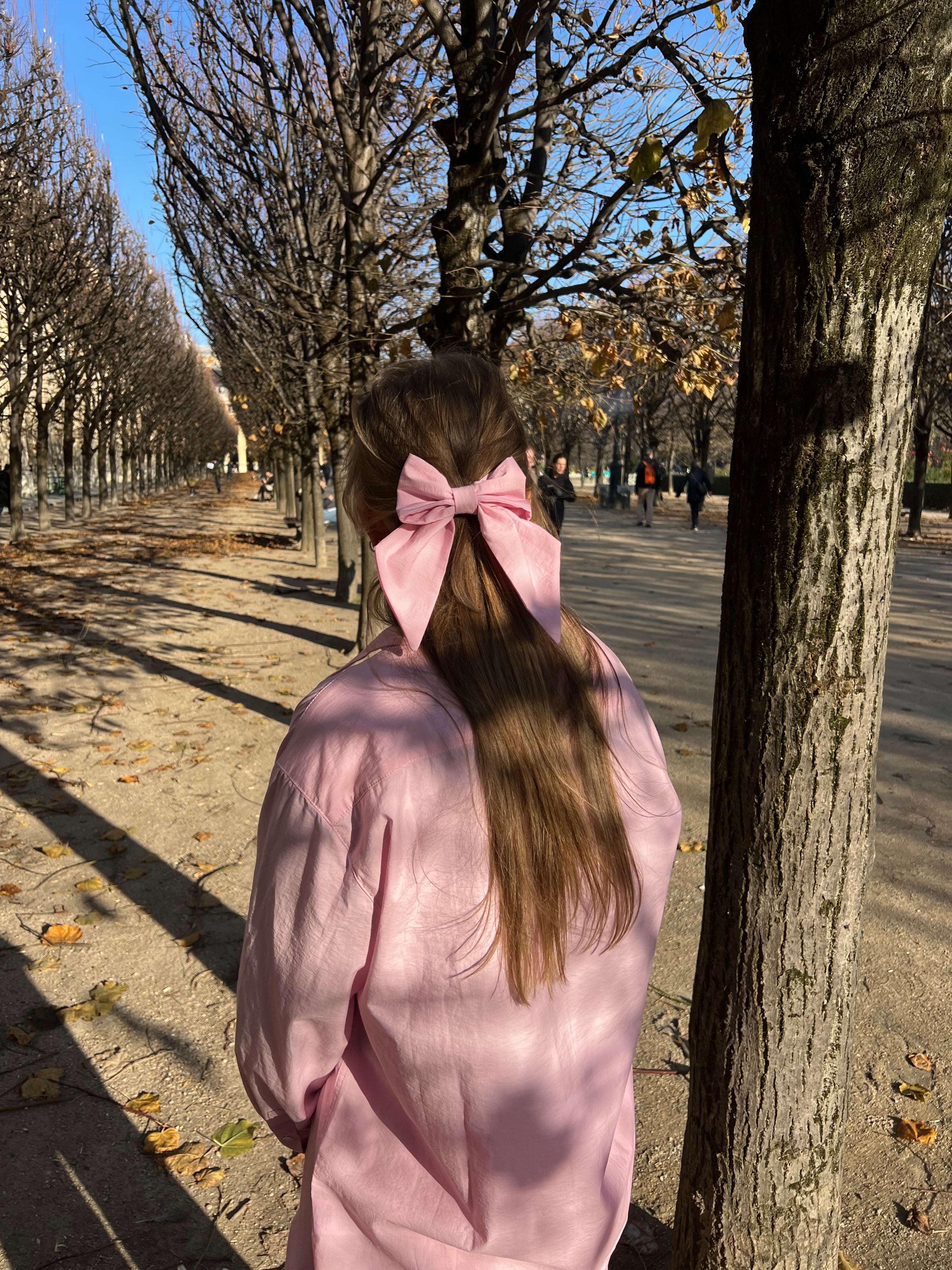 Noeud à cheveux, popeline rose, chic et élégant