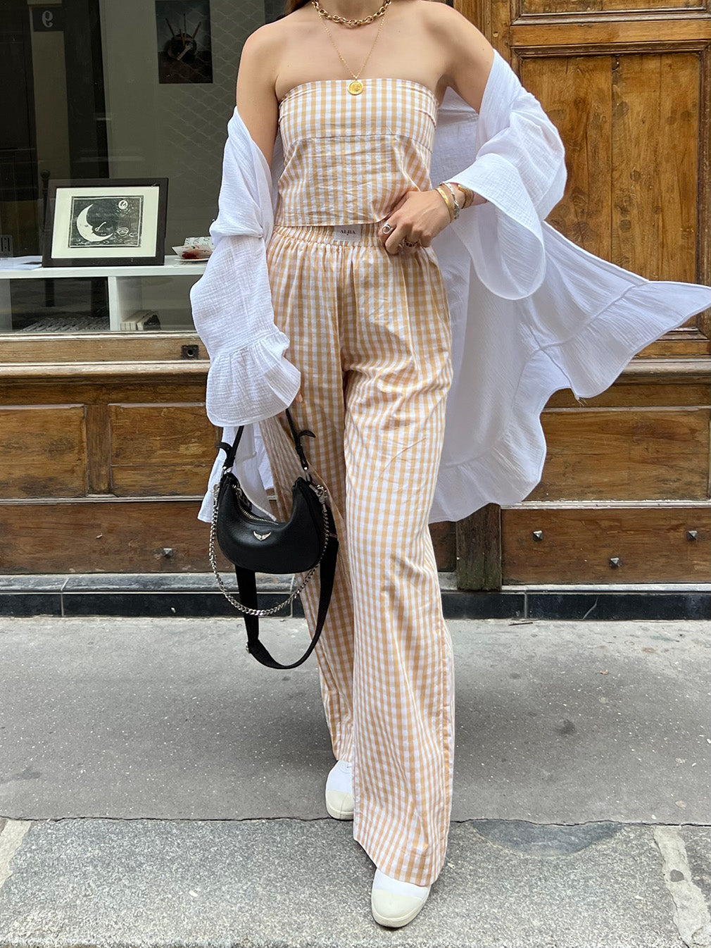 PANTALON LÉO — VICHY JAUNE