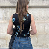 TOP ARTHUR — SATIN FLEURS